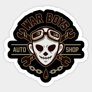 War Boys Auto Shop Sticker